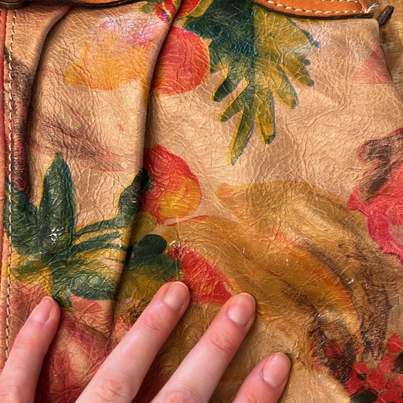 Patricia Nash 🌸 Floral Print Italian Leather Shoulder Bag - Picture 11 of 14